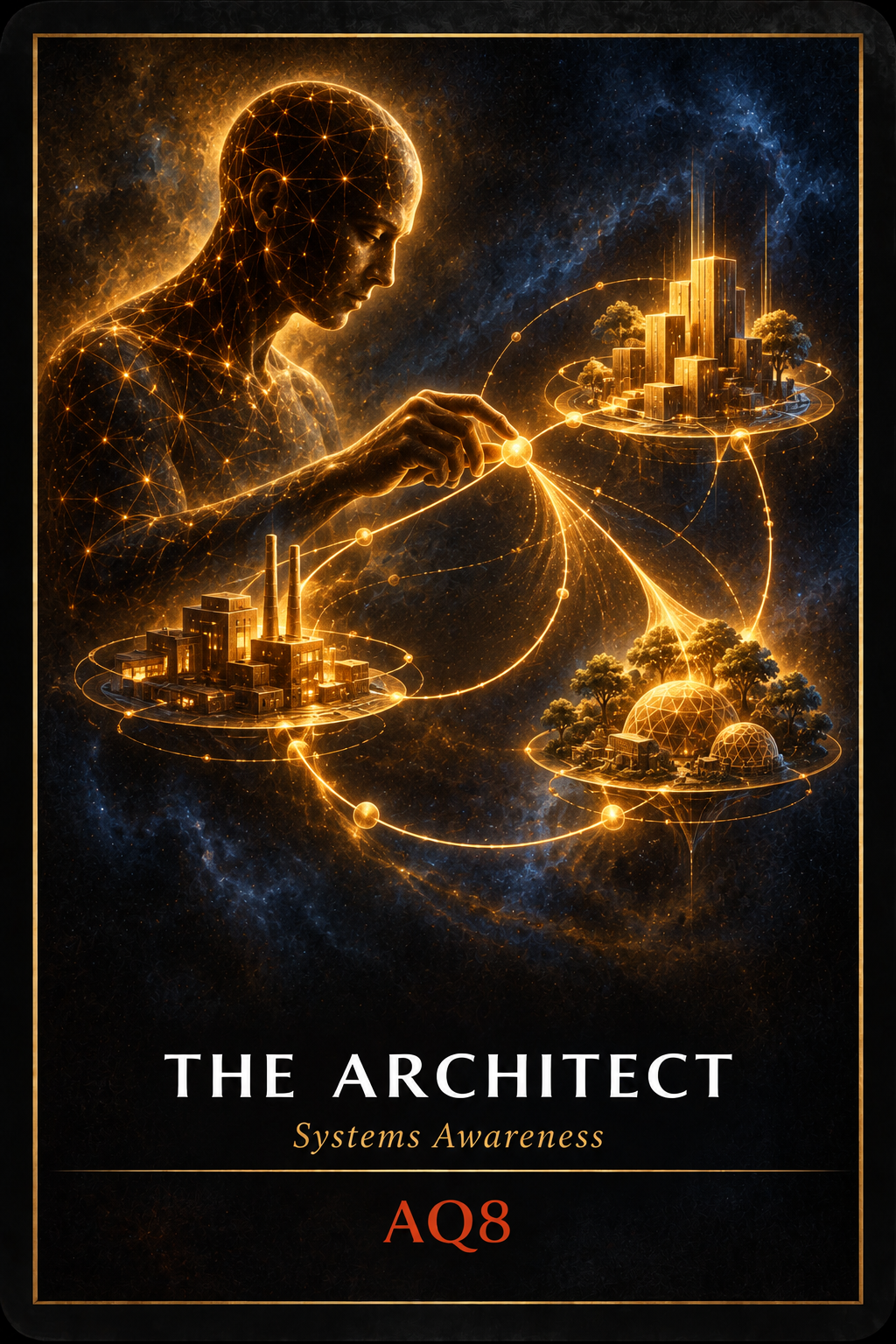 AQ8: THE ARCHITECT. Systems Awareness. An architect adjusts a connection within an open, linked system.